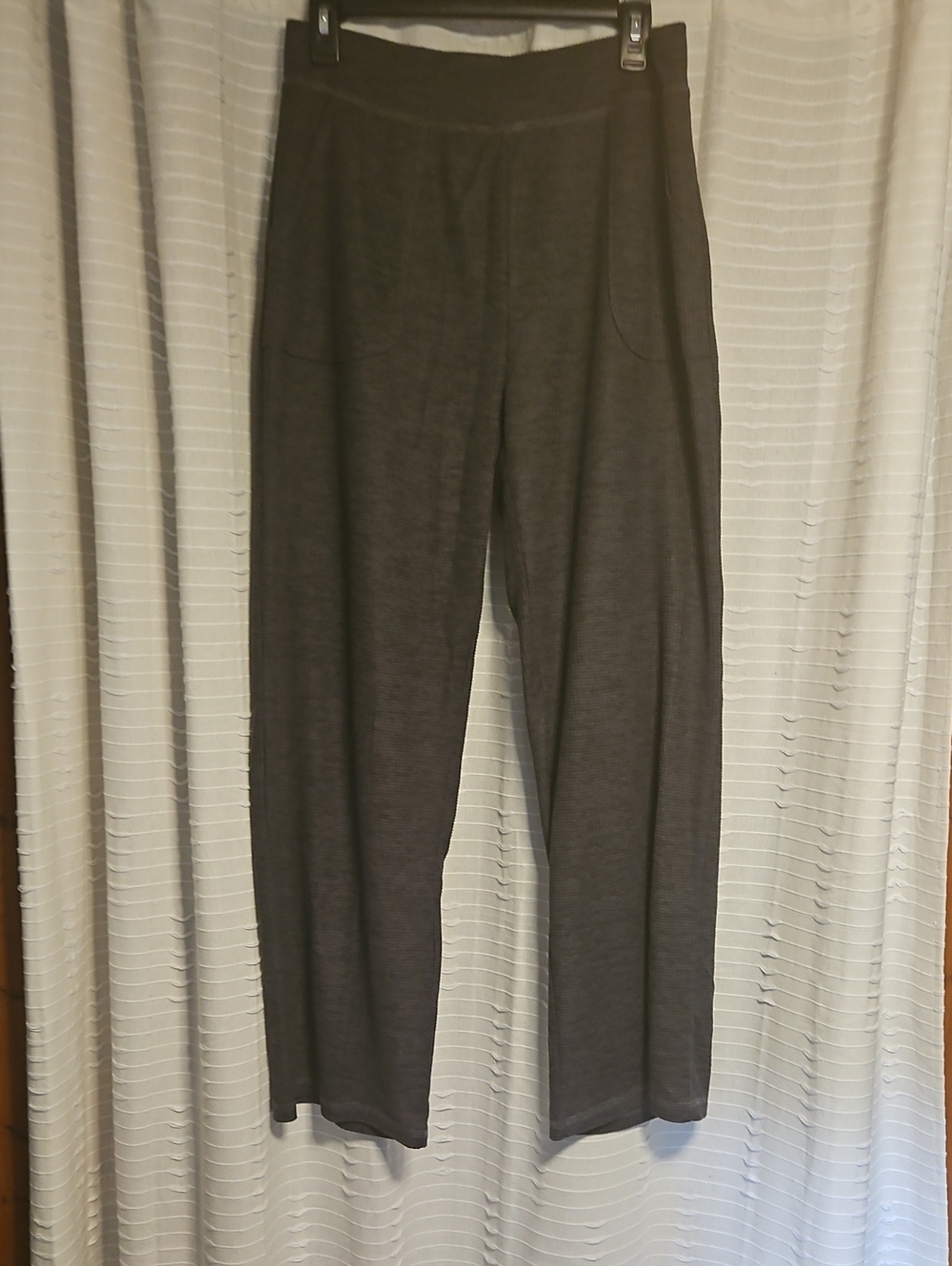 Charcoal Gray Pull-On Knit Pants
